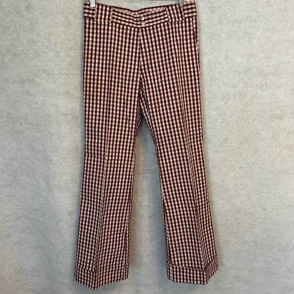 Moods By JC Penny Vintage Maroon White Flared‎ Pants